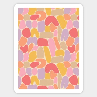 Colorful abstract shapes pattern in warm tones Sticker